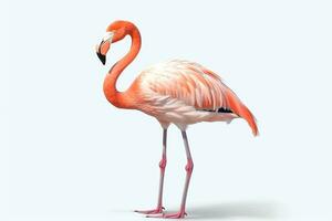 flamingo geïsoleerd Aan wit achtergrond.generatief ai. foto