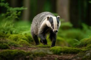 Europese das wandelen in de bos.generatief ai. foto