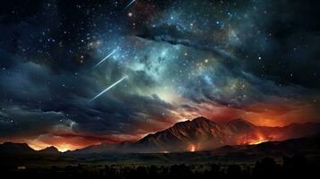 nachtelijke sterrenhemel foto