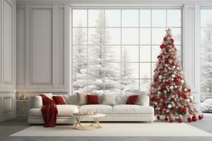 wit kamer met Kerstmis decoratie foto