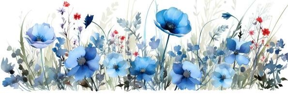 waterverf blauw bloemen foto