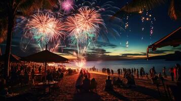 nieuw jaar vooravond in tropisch eiland foto