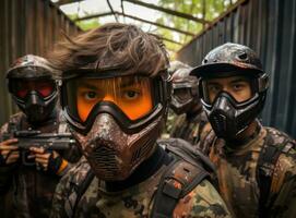 mensen spelen paintball foto