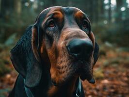 zwart bloedhond hond gemaakt met generatief ai technologie foto