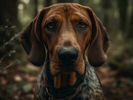 Amerikaans Engels coonhound hond gemaakt met generatief ai technologie foto