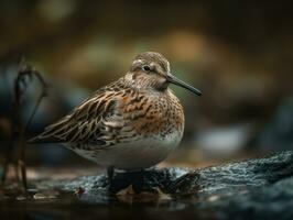 dunlin vogel portret gemaakt met generatief ai technologie foto