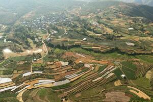 dorpen en velden in Yunnan, China. foto