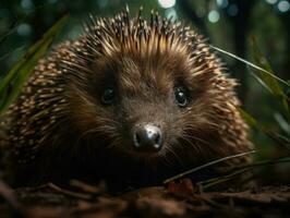 echidna portret gemaakt met generatief ai technologie foto