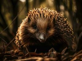 echidna portret gemaakt met generatief ai technologie foto