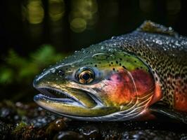 Zalm portret gemaakt met generatief ai technologie foto