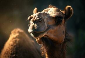 kameel portret gemaakt met generatief ai technologie foto