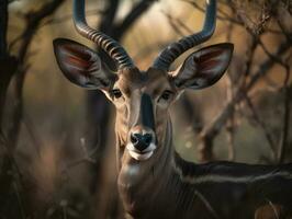 kudu portret gemaakt met generatief ai technologie foto