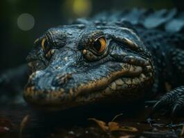 alligator portret gemaakt met generatief ai technologie foto