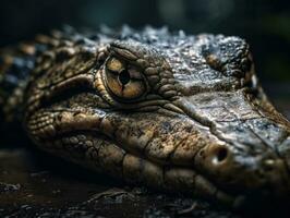 krokodil portret gemaakt met generatief ai technologie foto
