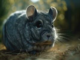 chinchilla portret gemaakt met generatief ai technologie foto