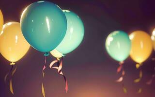 levendig pastel kleur ballonnen verlichten speels creaties ai gegenereerd foto