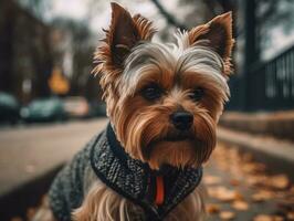 biewer terriër hond gemaakt met generatief ai technologie foto