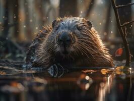 bever portret gemaakt met generatief ai technologie foto