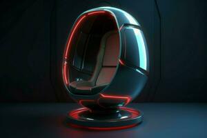 futuristische stoel capsule gaming modern. genereren ai foto