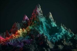 kleurrijk bergen geven donker. genereren ai foto