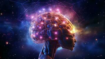 intelligentie- hersenen digitaal geest ai gegenereerd foto