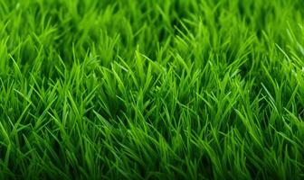 detailopname visie van dicht levendig groen gras. gemaakt met ai foto