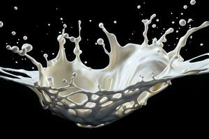 foto melk spatten Aan zwart generatief ai