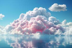 kleurrijk wolken drijvend onder de blauw lucht. ai generatief foto