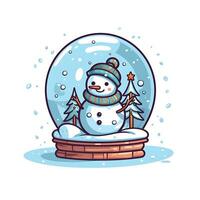 Kerstmis sneeuw karakter winter gelukkig illustratie vrolijk vakantie tekenfilm generatief ai. foto