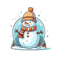 Kerstmis sneeuw karakter winter gelukkig illustratie vrolijk vakantie tekenfilm generatief ai. foto