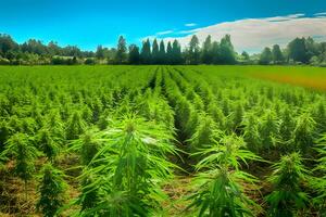 marihuana bloeien planten natuur van boerderij veld- met groente. neurale netwerk ai gegenereerd foto