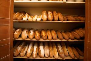 vers brood in de bakkerij. neurale netwerk ai gegenereerd foto