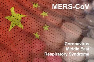 mers-cov roman corona virus concept. midden- oosten- ademhalings syndroom abstract collage. Chinese infectie foto