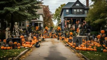 halloween decoraties in de buurt. foto