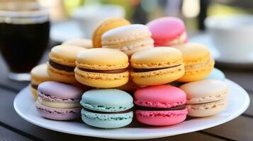 macarons - delicaat, kleurrijk, Frans, perfect voor toetje geliefden foto