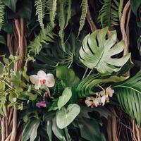 donker groen bladeren monstera of spleet blad filodendron. generatief ai foto