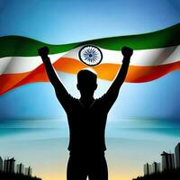 Indië onafhankelijkheid dag samenstelling met vlak ontwerp generatief ai foto