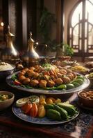 heerlijk foto van Arabisch voedsel banket