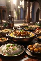 heerlijk foto van Arabisch voedsel banket