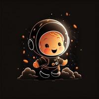 een baby astronaut glimlachen foto