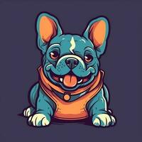 bulldog mascotte glimlachen vector foto