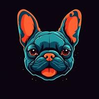 bulldog mascotte glimlachen vector foto