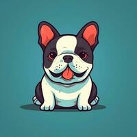 bulldog mascotte glimlachen vector foto