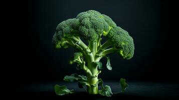 broccoli Aan donker achtergrond generatief ai foto