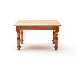 een houten tafel Aan wit achtergrond generatief ai foto