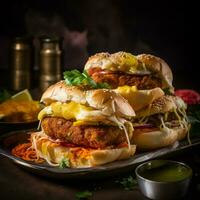 vada pav met groen chutney generatief ai foto