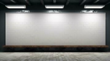 een wit Bill bord in ondergronds studio generatief ai foto