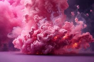 roze rook bom behang, rook bom achtergrond, roze rook bom Effecten achtergrond, rook achtergronden, kleurrijk rook achtergrond, abstract rook achtergronden, ai generatief foto