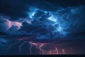 stormachtig lucht achtergrond, onweersbui achtergrond, onweersbui behang, regenachtig lucht, storm wolken, ai generatief foto