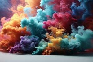 kleurrijk rook bom behang, regenboog kleurrijk rook bom achtergrond, rook Effecten achtergrond, rook achtergronden, kleurrijk rook achtergrond, abstract rook achtergronden, ai generatief foto
